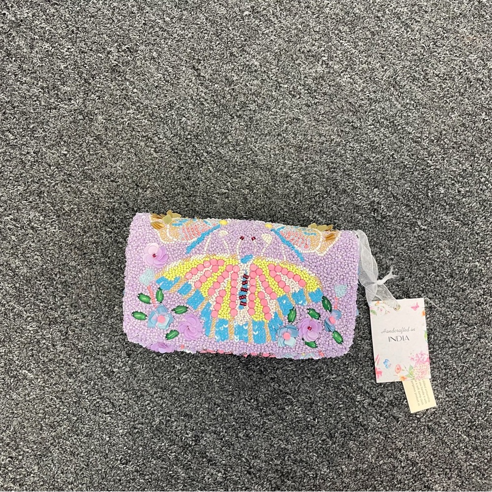 Beaded Purple Butterfly Crossbody Bag- TikTok Viral - Picture 3 of 6